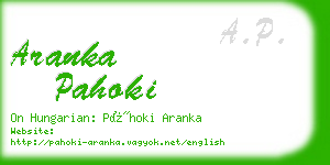 aranka pahoki business card